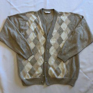 Vintage Argyll Cardigan Sweater